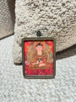Handcrafted Red Thangka Amitabha Buddha Pendant Necklace – Buddhist Artwork, Spiritual Amulet, Tibetan Jewelry - Image 3