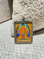 Handcrafted Amitabha Buddha Pendant Necklace – Buddhist Artwork, Spiritual Amulet, Tibetan Jewelry