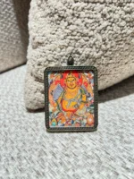 Handcrafted Yellow Jambhala Pendant Necklace – Tibetan Buddhist Artwork, Spiritual Wealth Amulet, Tibetan Jewelry