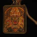 Handcrafted Wrathful Deity Thangka Pendant Necklace – Traditional Tibetan Buddhist Art Amulet, Ideal for Collection & Display - Image 2