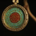 Handcrafted Circular Mantra Mandala Thangka Pendant Necklace – Traditional Tibetan Buddhist Sacred Symbol Art, Ideal for Collection & Decoration - Image 2
