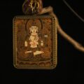 Handcrafted Crowned Deity Thangka Pendant Necklace – Traditional Tibetan Buddhist Art Piece, Ideal for Collection & Decoration - Image 2