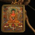 Handcrafted Dragon-Framed Deity Thangka Pendant Necklace – Traditional Tibetan Buddhist Art Piece, Ideal for Collection & Decoration - Image 2