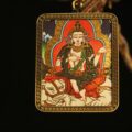 Handcrafted Elephant-Seated Deity Thangka Pendant Necklace – Traditional Tibetan Buddhist Art Piece, Ideal for Collection & Decoration - Image 2