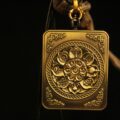 Handcrafted Lotus Mantra Mandala Thangka Pendant Necklace – Traditional Tibetan Buddhist Sacred Symbol Art, Ideal for Collection & Decoration - Image 4