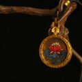 Handcrafted Lotus Symbol Thangka Pendant Necklace