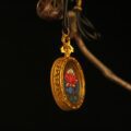 Handcrafted Lotus Symbol Thangka Pendant Necklace – Traditional Tibetan Buddhist Symbolic Art, Ideal for Collection & Decoration - Image 5