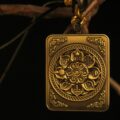 Handcrafted Peaceful Deity Thangka Pendant Necklace – Traditional Tibetan Buddhist Art Piece, Ideal for Collection & Decoration - Image 3