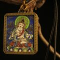 Handcrafted Square Mantra Mandala Thangka Pendant Necklace – Traditional Tibetan Buddhist Sacred Symbol Art, Ideal for Collection & Decoration - Image 2