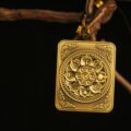 Handcrafted Square Mantra Mandala Thangka Pendant Necklace – Traditional Tibetan Buddhist Sacred Symbol Art, Ideal for Collection & Decoration - Image 4