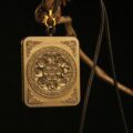 Handcrafted Square Mantra Mandala Thangka Pendant Necklace