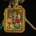 Handcrafted Thangka Pendant Featuring Samantabhadra Bodhisattva (Puxian) – White Elephant Buddhist Iconography - Image 2