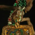 Handcrafted Thangka Pendant Featuring Samantabhadra Bodhisattva (Puxian) – White Elephant Buddhist Iconography - Image 3