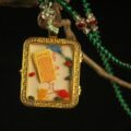 Handcrafted Thangka Pendant Featuring Samantabhadra Bodhisattva (Puxian) – White Elephant Buddhist Iconography - Image 4