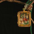 Handcrafted Thangka Pendant Featuring Samantabhadra Bodhisattva (Puxian) 5