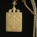 Handcrafted Thangka Pendant Inspired by Yellow Jambhala – Buddhist Wealth Guardian Iconography - Image 6