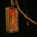 Handcrafted Wrathful Protector Thangka Pendant Necklace – Traditional Tibetan Buddhist Guardian Art, Ideal for Collection & Display - Image 5