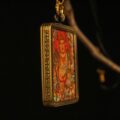 Handcrafted Wrathful Protector Thangka Pendant Necklace – Traditional Tibetan Buddhist Guardian Art, Ideal for Collection & Display - Image 7