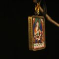 Handcrafted Seated Female Bodhisattva Thangka Pendant Necklace – Traditional Tibetan Buddhist Figurative Art, Ideal for Collection & Decoration - Image 6