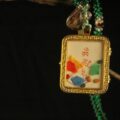 Handcrafted Thangka Pendant Inspired by Green Tara – Tibetan Buddhist Iconography - Image 5