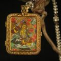 Manjushri Thangka Pendant – Handcrafted Tibetan Buddhist Art Inspired by Wisdom - Image 2