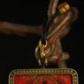 The Buddha of Infinite Light: Amitabha Meditation Pendant | Hand-Painted Red Thangka Amulet (Silver-Clad Copper) - Image 3