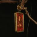 The Buddha of Infinite Light: Amitabha Meditation Pendant | Hand-Painted Red Thangka Amulet (Silver-Clad Copper) - Image 4