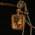 The "Divine Duality": Half-Wrathful Half-Peaceful Thangka Locket | Gold & Crystal Gau Box (Power & Compassion)