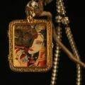 The "Divine Duality": Half-Wrathful Half-Peaceful Thangka Locket | Gold & Crystal Gau Box (Power & Compassion) - Image 3
