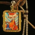 The "Lucky Dancer": Festive Fox Spirit Thangka Locket | Happiness & Good Fortune (Japanese Style) - Image 2