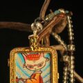 The "Lucky Dancer": Festive Fox Spirit Thangka Locket | Happiness & Good Fortune (Japanese Style) - Image 3