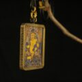 Golden Abundance Thangka Pendant – Himalayan Buddhist Art - Image 4