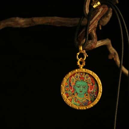 green-tara-compassion-round-necklace-red