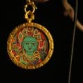 The "Radiant Compassion": Green Tara Round Necklace | Love & Protection (Classic Portrait) - Image 2