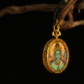 The "Active Goddess": Green Tara Round Necklace | Action & Success (Full Body) - Image 4