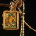 The "Imperial Lord": Yellow Jambhala Thangka Locket | Supreme Wealth (Intricate Art) - Image 2