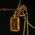 The "Imperial Lord": Yellow Jambhala Thangka Locket | Supreme Wealth (Intricate Art) - Image 5