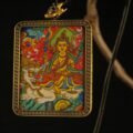 Handcrafted Thangka Pendant Inspired by Manjushri, Bodhisattva of Wisdom - Image 2
