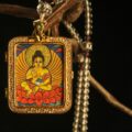 The "Supreme Healer": Medicine Buddha Thangka Locket | Health & Wellness Amulet (Lapis Lazuli Blue) - Image 2