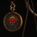 The "Sacred Center": Red Lotus Mandala Necklace | Focus & Wholeness (Round Amulet) - Image 2