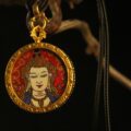 The "Circle of Compassion": Chenrezig Round Necklace | Daily Kindness (Gold Frame) - Image 2
