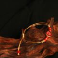 The "Spark of Ambition": Red Agate & Fire Flower Dainty Bracelet | Career Success & Vitality (Hand-Woven) - Image 3