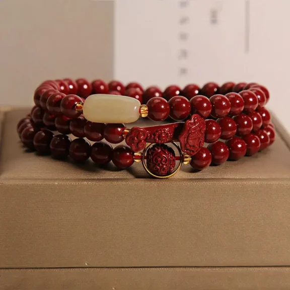 Cinnabar Ruyi Bracelet - Protection & Success Amulet