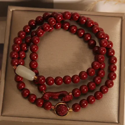 Cinnabar Ruyi Bracelet - Protection & Success Amulet