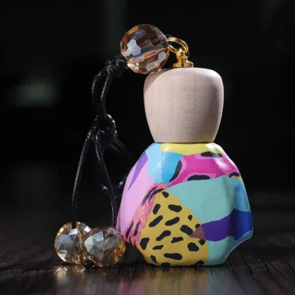 Hand-Painted Ceramic Essential Oil Diffuser Bottle | Portable Aromatherapy for Car & Home