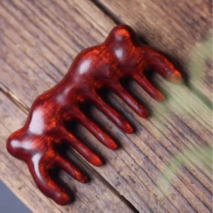 Rosewood Scalp Massage Comb - Cat Ear Gua Sha Tool