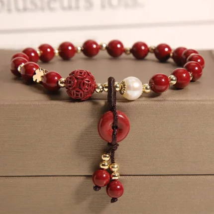 Cinnabar Safety Buckle Bracelet - Luck & Protection