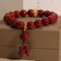 Handcrafted Natural Red Cinnabar Pixiu Bracelet Lucky Bag Amulet for Wealth & Protection