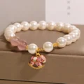 Strawberry Quartz & Pearl Horse Bracelet - Joy & Grace