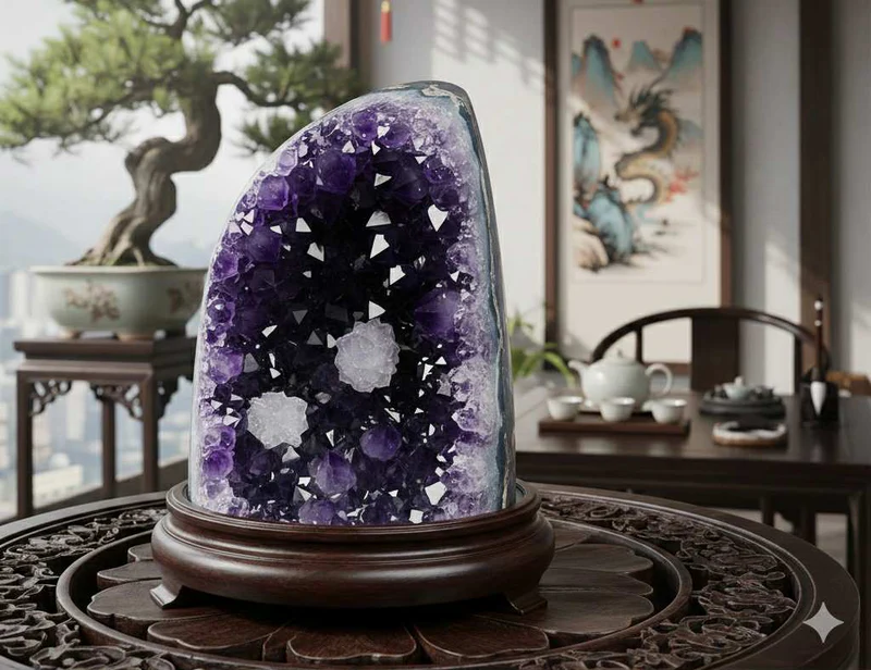 Amethyst Cluster – Complete Feng Shui Guide of Effects, Best Placements, Symbolism & How to Use It - Tanfog